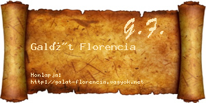 Galát Florencia névjegykártya